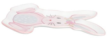 BESTonZON Bunny Plate Porcelain Serving Platter Storage Tray for Dessert Fruit Easy Clean Kitchen Accessory