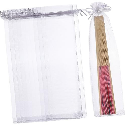Abaodam 200stücke Organza Kordelzug Geschenktüten Für Hochzeiten Partys Und Weiße Organza-beutel Für Handfächer Schmuck Und Mehr Praktisch Und Leicht Für Aufbewahrung Und