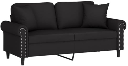 vidaXL 2-Sitzer-Sofa mit Zierkissen Schwarz 140 cm Samt