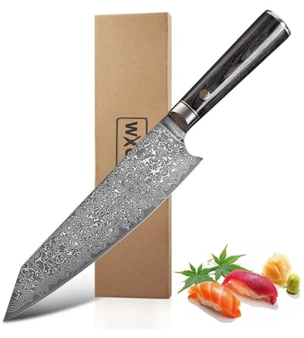 Couteau de cuisine en acier damas 67 couches, couteau de Chef, couteau à trancher en acier inoxydable de haute dureté, couteau à filet de poisson japonais