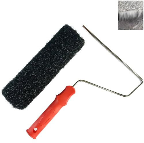 BANCOO 22,9 cm Trockenbau-Massenwalze, Trockenbau-Texturrollerbürste, Nylonfaserbürste, Farbrolle für Spachtel, Kieselgur, Formpaste, strukturierte Beschichtungen (22,9 cm Trockenbau-Verbundwalze