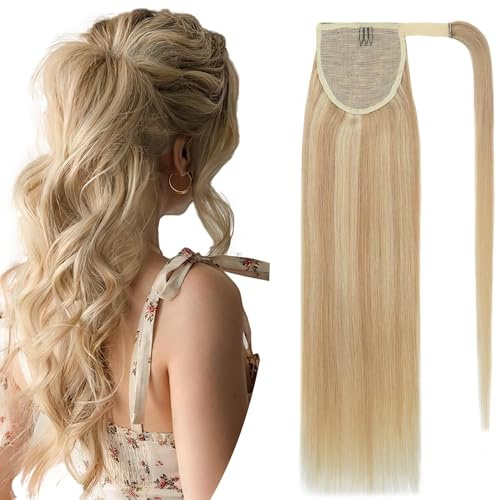 SEGO Ponytail Zopf Echthaar Clip in Pferdeschwanz Haarteil Extensions Haarverlängerung Pony Remy Hair Piece