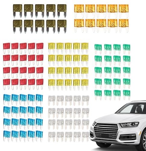 Kfz-Sicherungen - Kfz-Sicherung Mit Farbcodierten Markierungen - Sicherungskasten, Flache- -Sicherung (5 A/7,5 A/10 A/15 A/20 A) Für Wohnmobil, Auto, Boot, LKW, 60 Stück, 120 Stück