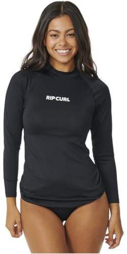 Rip Curl dam klassisk surfing långärmad UPF 50+ Rashguard, Svart, L