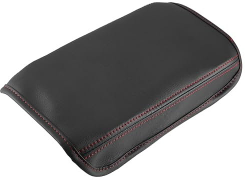 LTQSIV Mittelkonsole Armlehne Abdeckung Für Armlehnenkasten Der Mittelkonsole Für Hyundai Für Tucson NX4 2021-2023 Kratzfester Kunstlederschutz Für Den Innenraum Autozubehör(Red Stitches Black)