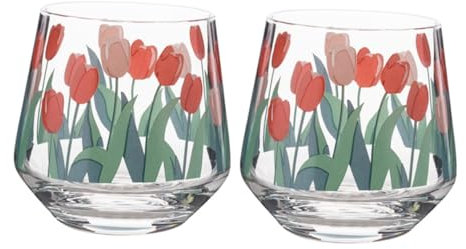 Amosfun 2piezas Taza De Vidrio Retro De De Tulipanes para y Mousse para Hogar y Oficina