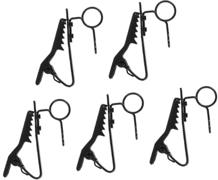 WHAMVOX 5pcs Black Iron Lavalier Microphone Clips for Collar with Easy Installation and Secure Hold, for Interview and Video Recording Accessories