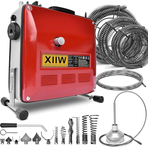 Rörrengöringsmaskin 850 W med 22 m Ø 16 mm, 14 m Ø 22 mm, 5 m Ø 10 mm spiral