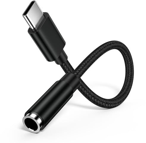 Adapter USB C auf Klinke, 3 5mm Klinke auf USB C Kopfhörer Adapter mit DAC Chip, Typ C aux Audio Adapter für Samsung Galaxy S25/S24/S23 Ultra/A55/A35/A16/Note 20, iPhone 16/15/Pro Max/Pro/Plus