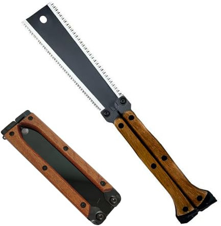 HAISHANG Sega Giapponese Pieghevole 16 cm, seghetto per legno con Lama SK5 e Doppio Filo 13/14 TPI, Denti Affilati su Tre Lati per la Lavorazione del Legno