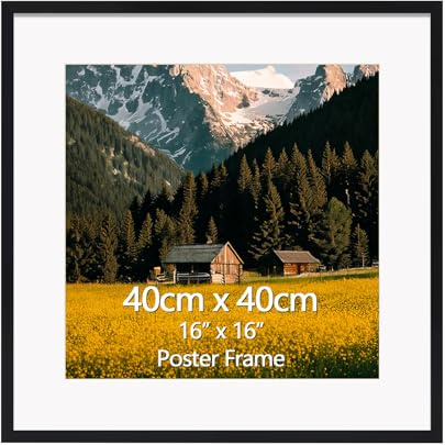 EYMPEU Bilderrahmen 40x40 cm, 1 Stück, Posterrahmen für die Wand, geeignet für Büros und Wohnungen, Schwarz