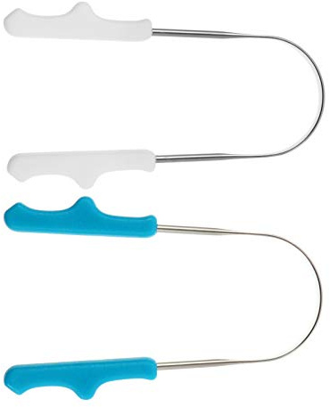 SKISUNO 2 Pezzi Nettalingua Inossidabile Strumenti U Shape per Orale Leggeri e Facili Trasportare per Adulti e Design Ergonomico