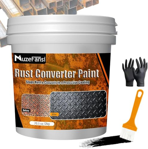 Souvik Convertisseur de Rouille 2-en-1 & Apprêt Métal 2L – Peinture Antirouille Noire, Traitement Contre la Corrosion pour Métaux, Résistante à la Chaleur, Idéale Auto, Marine & Outils