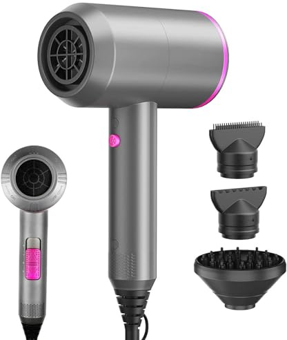 Hair Dryer Professional Ionic Hairdryer 2000W Performance AC Motor with 1 Diffuser & 2 Concentrator, 2 Speed 3 Heat Setting, Cool Shot Button, for Women & Man