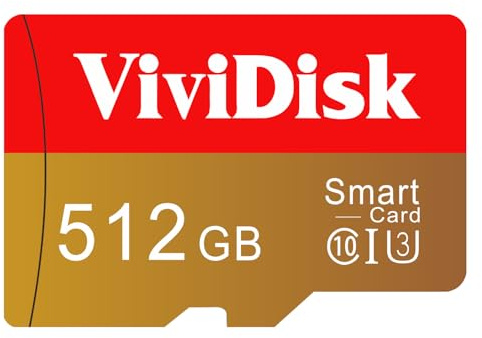 Tarjeta Micro SD 512GB, Tarjeta de Memoria Alta Velocidad Memory Card Gran Capacidad SD Card para Cámaras, Teléfonos, Dash CAM, Tabletas