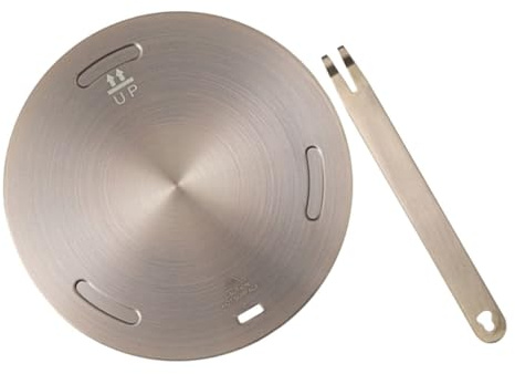 AUTSUPPL Diffuseur de Chaleur Plaque à Induction 20 Cm Rose Doré en Acier Inoxydable Adaptateur pour Cuisinière Gaz et Électrique Poignée Amovible pour Cuisson Uniforme