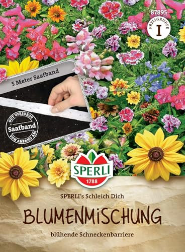 Sperli Mezcla de semillas de flores SPERLI's Schleich Dich 87895 - Anual - Barrera de caracol floreciente - 5 metros - Cinta de semillas, semillas de flores silvestres, semillas de prado de flores