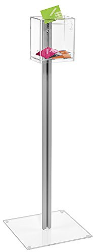 Bodendisplay mit Spendenbox 149x170x100mm, abschließbar, Acrylglas | Ideal als Trinkgeldkasse, Pfandbox oder für Spenden. Einwurfmöglichkeit auf Front und Oberseite / 2 Schlüssel