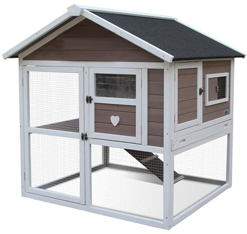 Dehner Nagerheim Happy Home Castel, ca. 108 x 103 x 106 cm, Tannenholz, weiß/hellbraun