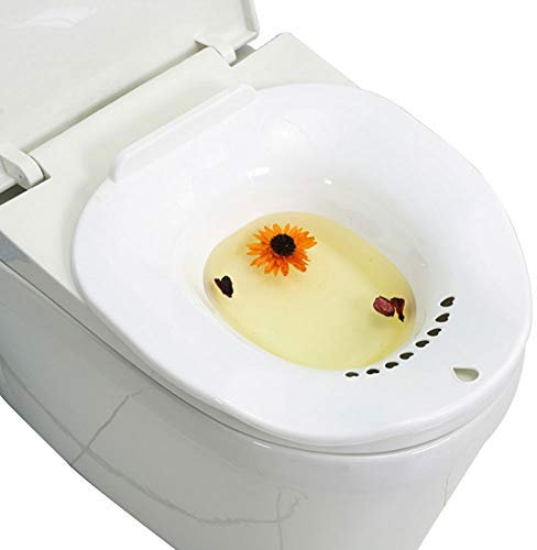 NANANA Sitzbad Einsatz Toiletteneinsatz Sitzbadewanne Hochwertig Kunststoff für WC Waschhilfe, Männer und Schwangere Frauen, 41X37.5X14cm,2 Stck,White