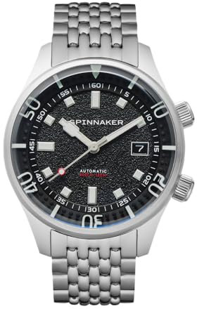 Spinnaker Herren 42mm Bradner Automatik Petrol Black 3-Zeiger-Uhr mit Edelstahlarmband SP-5062-11