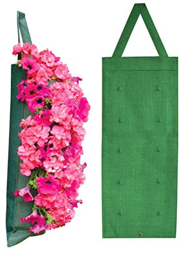 Muddy Hands Pack of 4 - Jute Hanging Planter Grow Bag Plant Pouch Tomato Herb Flower Strawberry