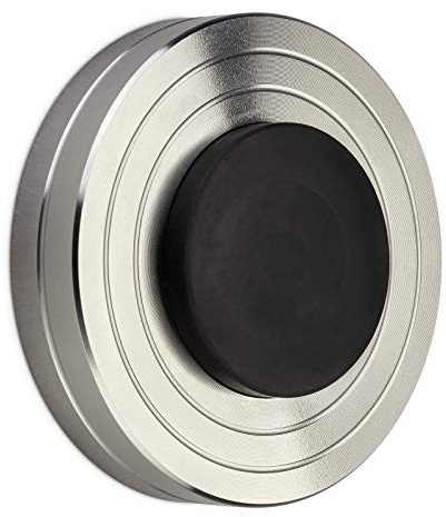 SOTECH Wand-Türstopper Zeus Höhe 15,5 mm echt Edelstahl Ø 60 mm Ø 33 mm | mit Gummipuffer