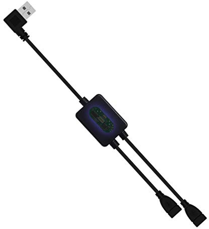 USB Splitter with IC, AWADUO USB Y Cable One Male to Female Dual Hub Power Cord Extension Adapter 30cm Length