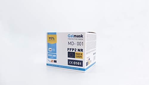 Mascarillas FFP2 Galmask | Fabricada en España de 5 capas | Caja de 20 uds | Homologada Tipo III Certificado Oficial CE