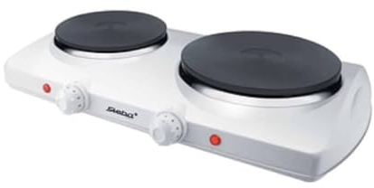 Steba Doppel-Kochplatte mit Überhitzungsschutz, für alle Kochtöpfe geeignet, Kochfläche Ø19 cm und Ø16 cm, 2300 Watt. KF 150