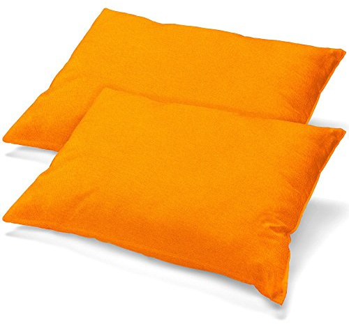 aqua-textil Classic Line Baumwoll Kissenbezug 2er-Set 50x75 orange Kissen Bezug Reißverschluss Jersey Kissenhülle