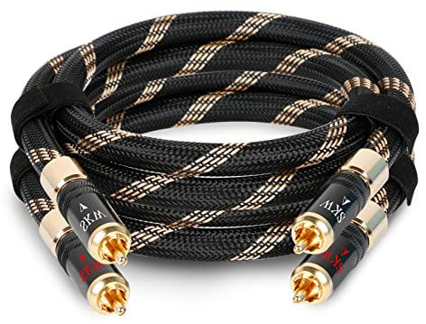 SKW Cavo audio RCA 2 x RCA a 2 x RCA maschio con presa autobloccante, cavo RCA compatibile per CD, amplificatore, decoder - 0,5 m