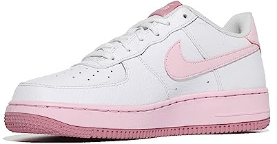 Nike Sneaker Air Force 1 Bambino, Bianco/Schiuma Rosa/Rosa Elementale, 7 Big Kid