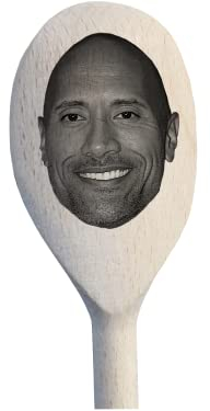 Dwayne Johnson Merch Gift Idea Image On A Wooden Spoon-Novelty Wrestling Memorabilia Present