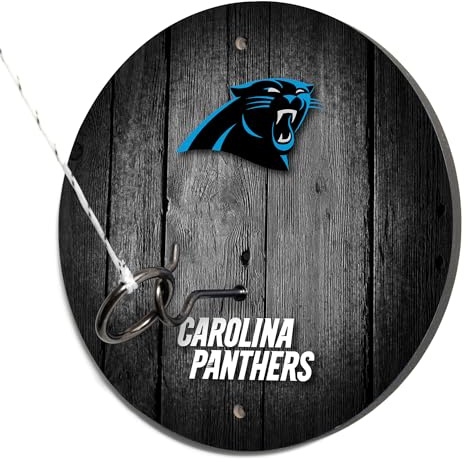 Solid Wood NFL Hook & Ring Toss Set with Direct Print HD Team Graphics – Easy Hang Hook and Ring Toss Target – Great Gift for Any Football Fan! Ring Toss Family Game for a Game Room, bar or Garage!