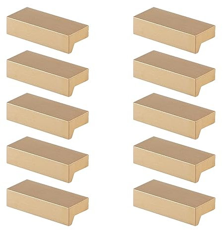 WDONAY Moderne Schrankgriffe aus massiver Aluminiumlegierung, Schubladengriffe, Eisenwaren, Fingergriffe für Kommode, Schrank, Kleiderschrank, Roségold, 3,2 cm Lochmitte, 10 Stück