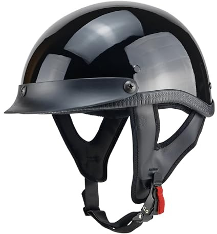 Mezzo Casco Jet Moto retrò Casco Scodella Portatile, ECE Omologato Mezzo Elmetto da Moto retrò per Uomo Donna Biker Cruiser Scooter Touring