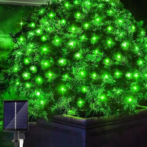 SUAVER Solar Lichterkette Außen mit Fernbedienung,3x2M 192LED Lichternetz Vorhang Lichter,Wasserdicht Outdoor Solar Gartenleuchte 8 Modi für Gärten Weihnachten Weihnachten Deko (Grün)