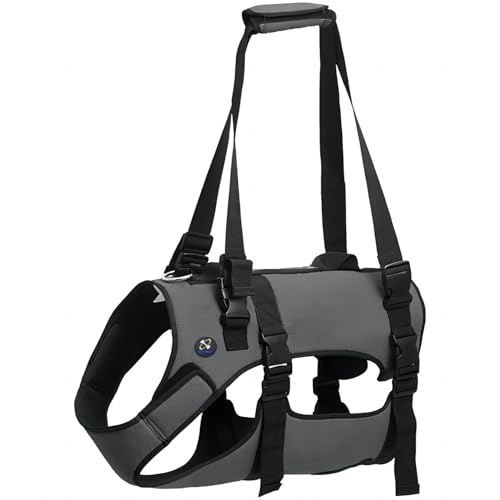 Coodeo Hundelift Geschirr, Unterstützung und Recovery Sling, Haustier Rehabilitation Lifts Weste Atmungsaktive Pad für alte, Gelenkverletzungen, Arthritis, Paralyse Hunde(Schwarz, M)