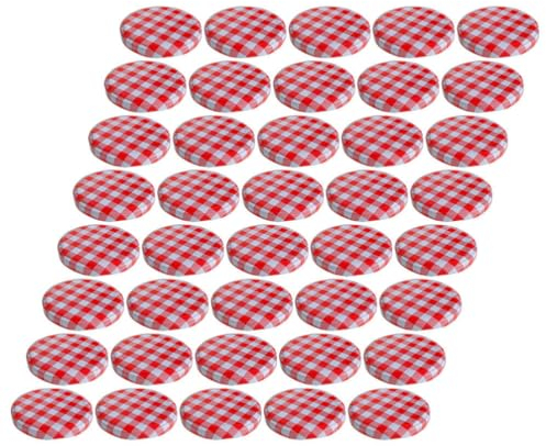 Holibanna 40pcs Glass Jar Lids for Canning Airtight Sealing Covers for Jars Caps for Food Storage Stylish Kitchen Leak and Easy to Clean