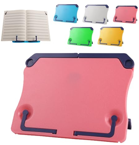 Snowtain ABS Notenständer, 1 Pcs Tragbarer Buchständer Kunststoff, Zusammenklappbarer Kinder Buchständer, Leseständer Bookrest Kochbuchhalter für Küche, Arbeitszimmer, Büro, Schule (Rot)