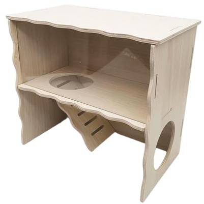 Milageto Abnehmbares Meerschweinchenschloss, hölzernes Meerschweinchenhaus mit Leiter, kleines Haustierhaus, Lebensraumdekor für Chinchillas, Hamster, Mäuse