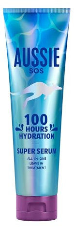 Aussie SOS Super Serum All In One Tratamiento Leave-In 160ml, 100Horas De Hidratación Para Pelo Seco Y Estresado. Hidrata Y Desenreda Al Instante. Previene Las Puntas Abiertas Y Aumenta El Brillo