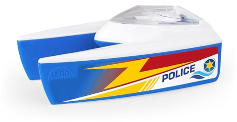 Lena 04713 Boaties Polizeiboot im Katamaran Stil ca. 17 cm, geeignet für Badewanne, Indoor und Outdoor, für Kinder ab 2 Jahren