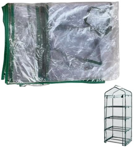 Top Home Solutions® Mini Greenhouse 4 Tier Clear PVC Cover Replacement for Garden Greenhouse, Roll-Up Zipped Door – Grow house Cover For Plants And Seedlings - 49D x 69W x 160H