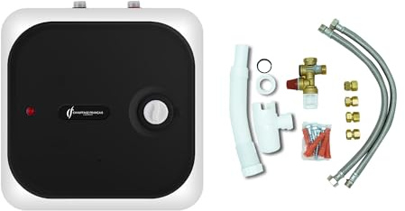 Chauffe Eau Electrique ADROS 15L Sous Evier Sannover + Kit d'Installation Complet NF