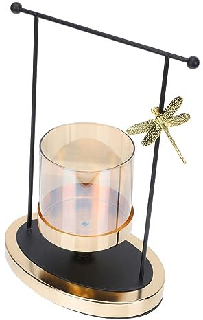 Amosfun Candelabro de Metal Y Vidrio con Forma de Insecto Diseño Simple para Decoración del Hogar Mesas de Cena Y Eventos