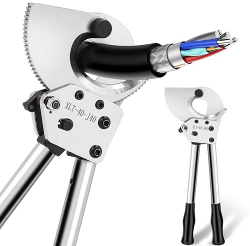 NEWTRY Ratschenkabel-Drahtschneider, robust, für Kupfer-Aluminium-Panzerkabel, schneidet bis zu 300 mm² und 1000 Paar Kommunikationskabel für Elektriker, langlebig, effizient, einfache Handhabung