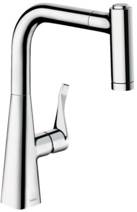 hansgrohe Metris M71 Einhebel-Küchenmischer 220, Eco, Ausziehbrause, Chrom, 73823000