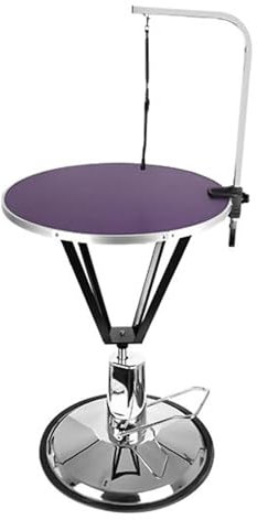 HJYryhyfddply 70 Zentimeter Großer Hundepflegetisch mit Hydraulischer Hebevorrichtung, 360° Drehbarer Desktop-Pflegetisch für Hunde Zu Hause(Purple)
